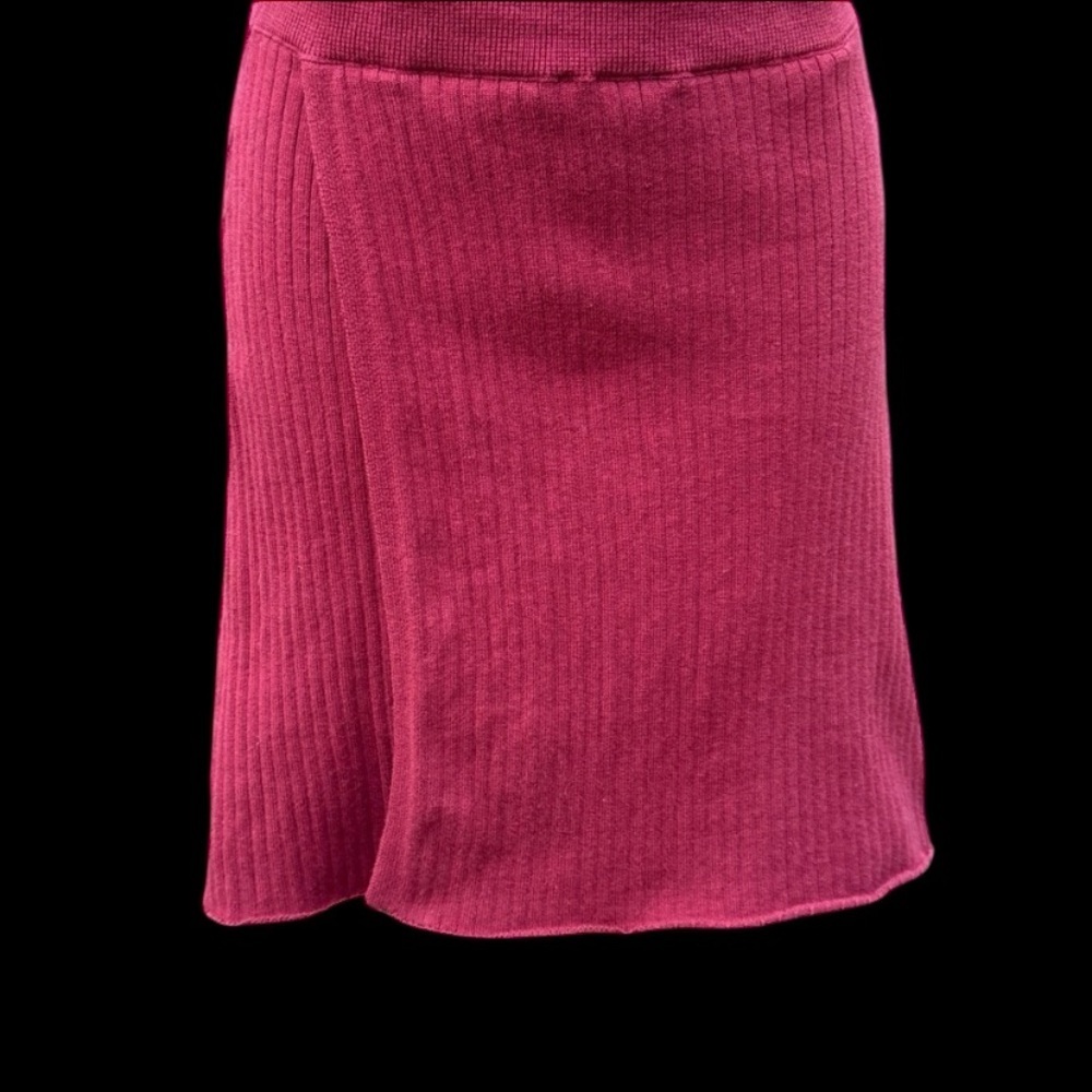 FREE PEOPLE Burgundy A-Line Faux Wrap Skirt Size Small